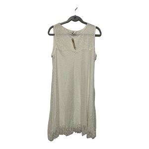 Max Studio White Lace Overlay Mid Length Dress Size Large NWT